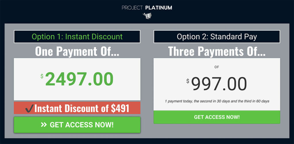 project platinum price